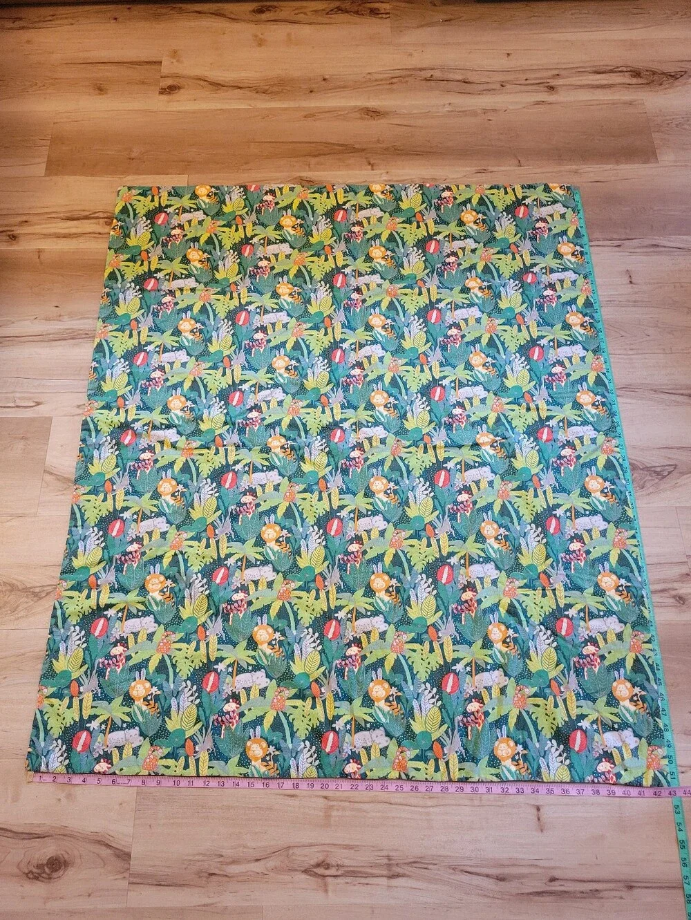 Safari Jungle Animals Orange Green Brown Cotton Baby Blanket Kids Quilt 52